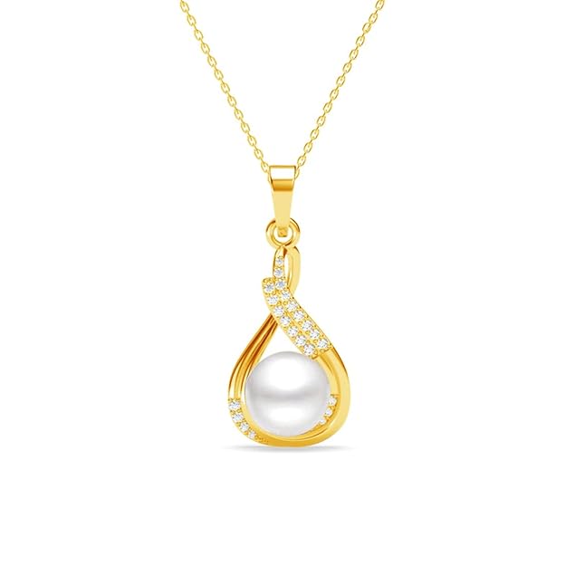 Clara Sterling Silver Real Pearl Jewellery Set Gold Plated Swiss Zirconia Gift for Women and Girls