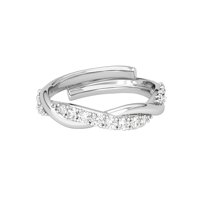 Clara Pure 925 Sterling Silver Minimal Office wear Finger Ring with Adjustable Band | Gift for Women Girls Wife Girlfriend | Multiple Design Options